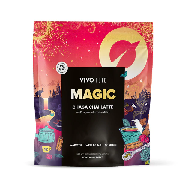 rastlinski napitek chaga chai latte magic vivolife z aptogeni