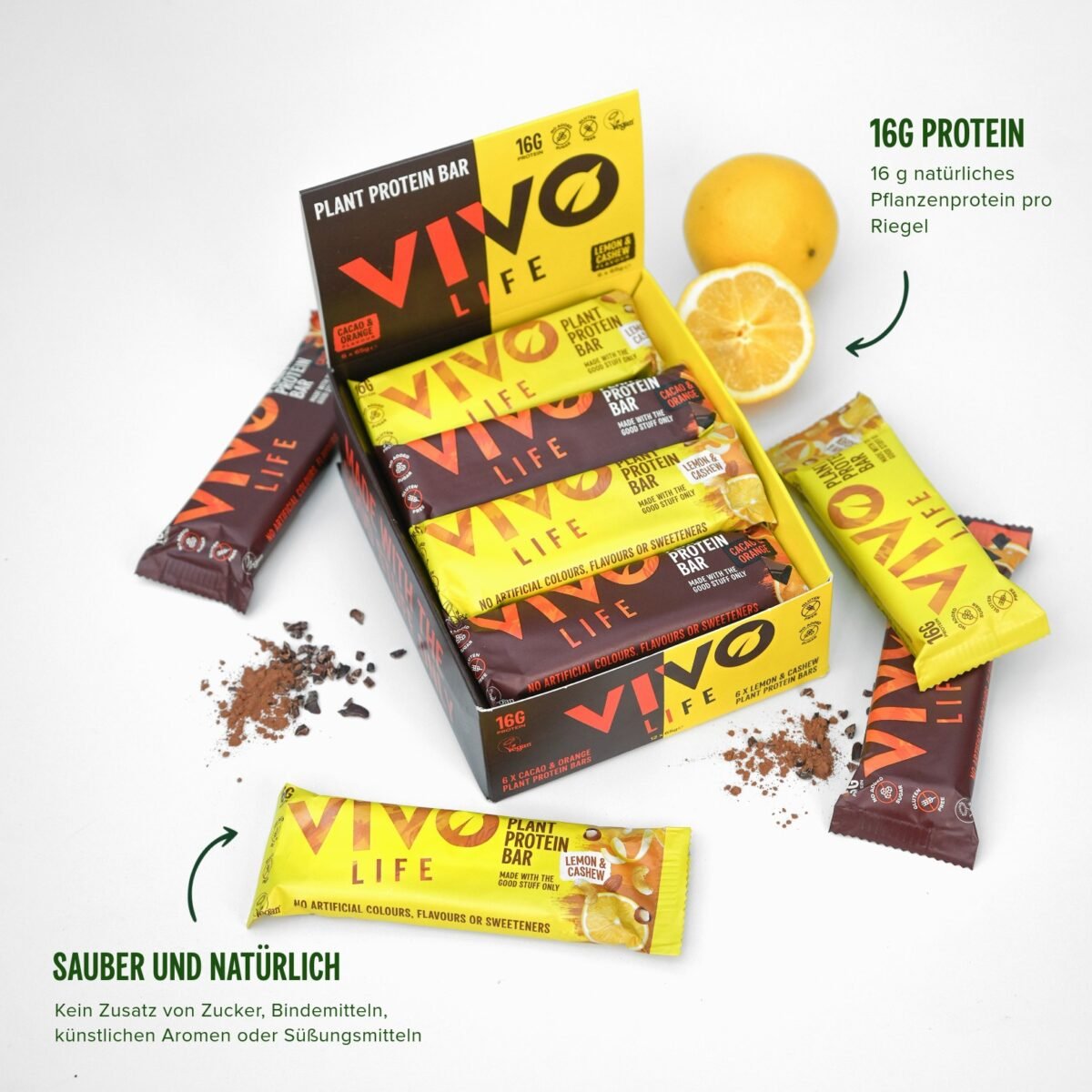 Plant Protein Bars: 16 g Protein, sauber und natürlich, ohne Zucker und künstliche Aromen