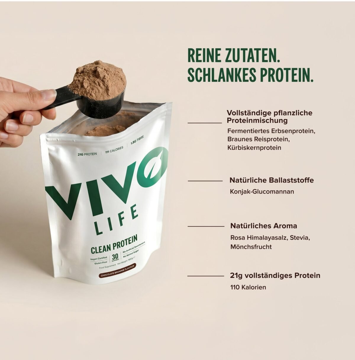 Clean Protein: reine Zutaten, schlankes Protein, 21 g vollständiges Protein, 110 Kalorien